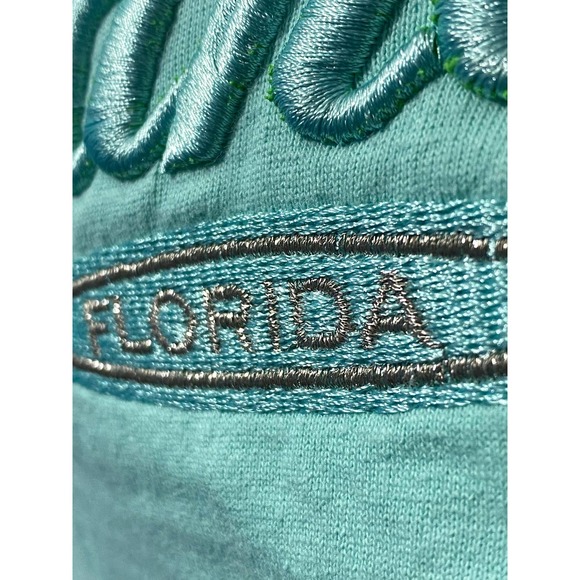 Orlando Florida Dolphin embroiderer shirt turquoise green color size Large - Picture 6 of 12